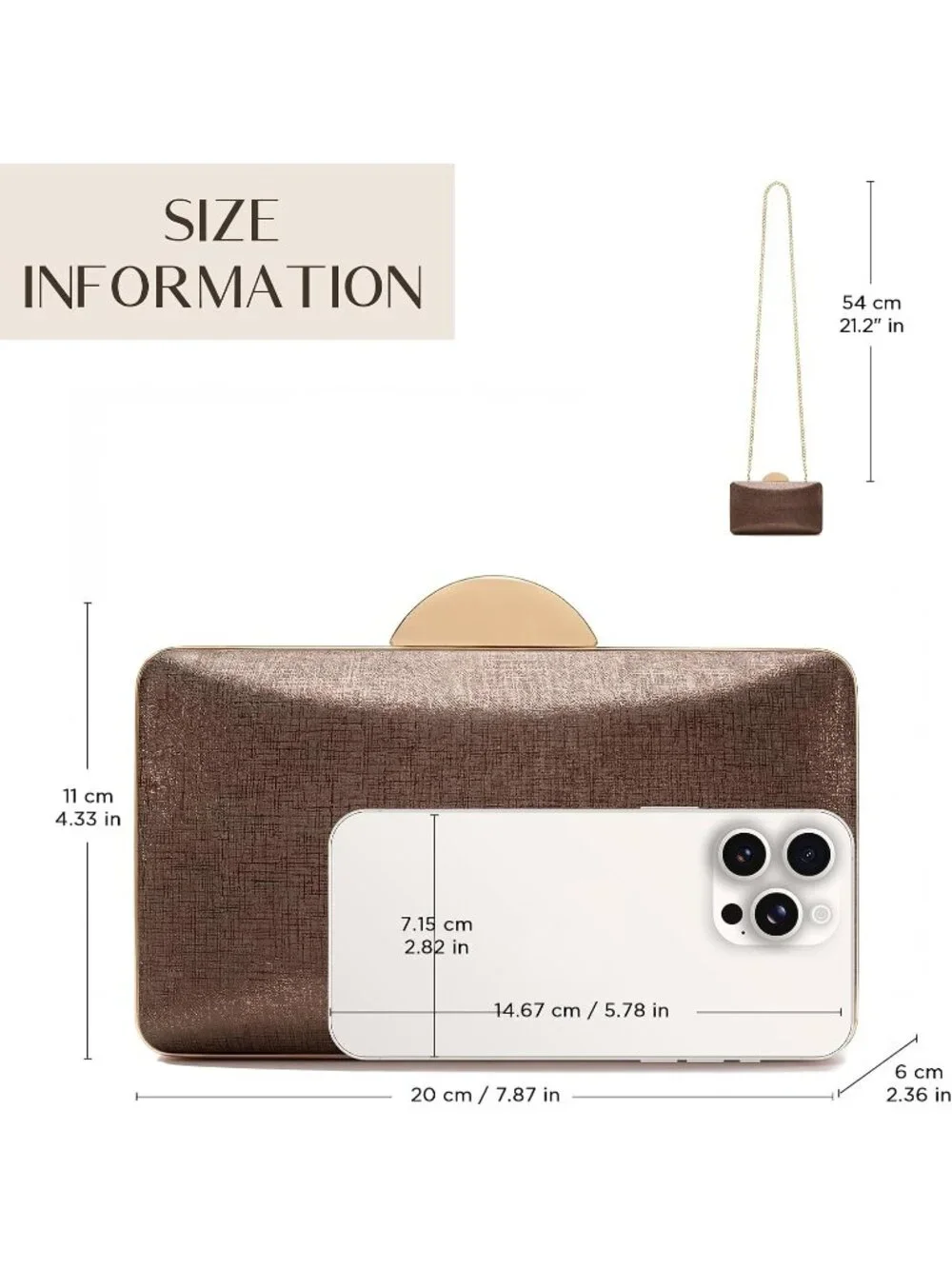 👜 Women's Chocolate Champagne Clutch Formal Elegance Evening Glitter Handbags